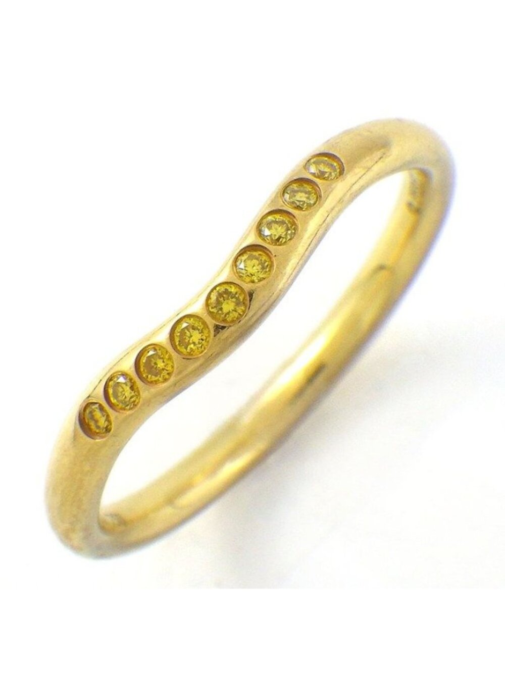 Tiffany & Co Ring Curved Band Yellow Diamond 18k Gold